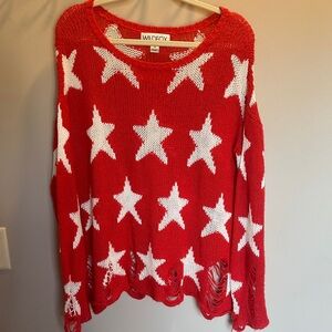 Wildfox Red and White Star Sweater